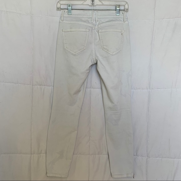 Madewell White Skinny Jeans w/ Zip Detail on Hem - Picture 4 of 8